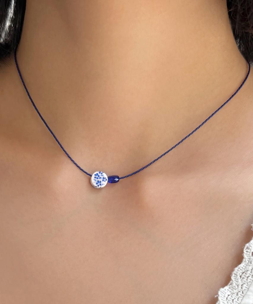 Fantastic Planet Ceramic Blue String Necklace (2Type)