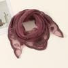 Lace Paisley Embroidery Bandana Square Scarf Elegant Breathable Silk Scarves Women Sunscreen Lightweight Shawl Headband 80*80CM