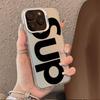 DNS Letter Pattern Hard Phone Case with Camera Bumper Compatible for iPhone 17 17E 16 16E 15 14 13 12 11 Air Pro Max Plus