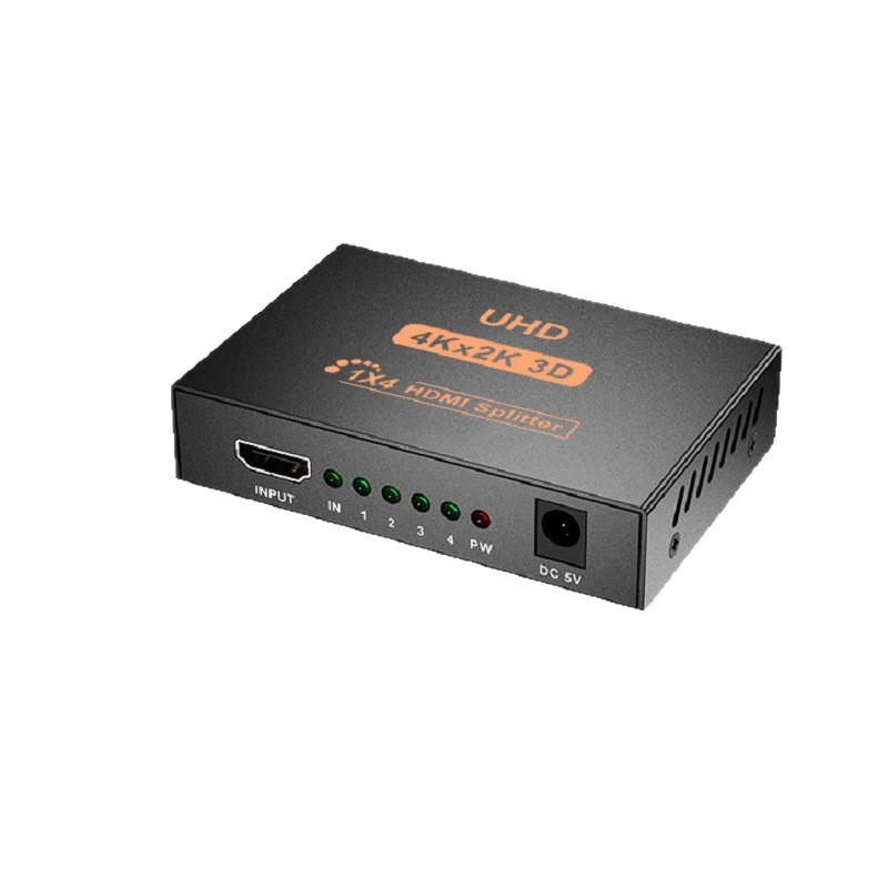1 in 4 out HDMI Splitter UHD 4K x 2K 3D HDMI-compatible Splitter With Adapter 1080P Dual Display Converter for HDTV DVD PS3 Xbox
