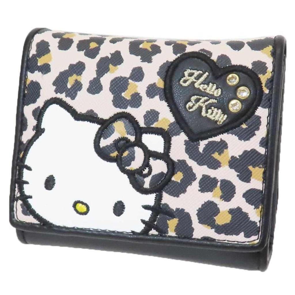 San Art Sanrio Patch Kitty Box Coin Wallet Beige Tri-fold KT-4988-BE
