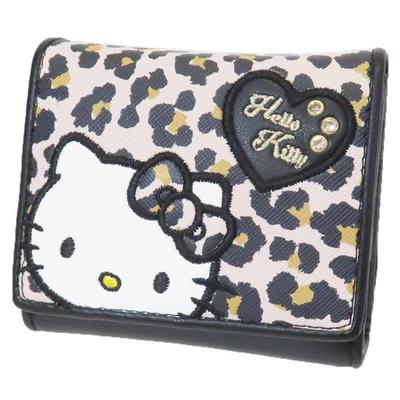 San Art Sanrio Patch Kitty Box Coin Wallet Beige Tri-fold KT-4988-BE