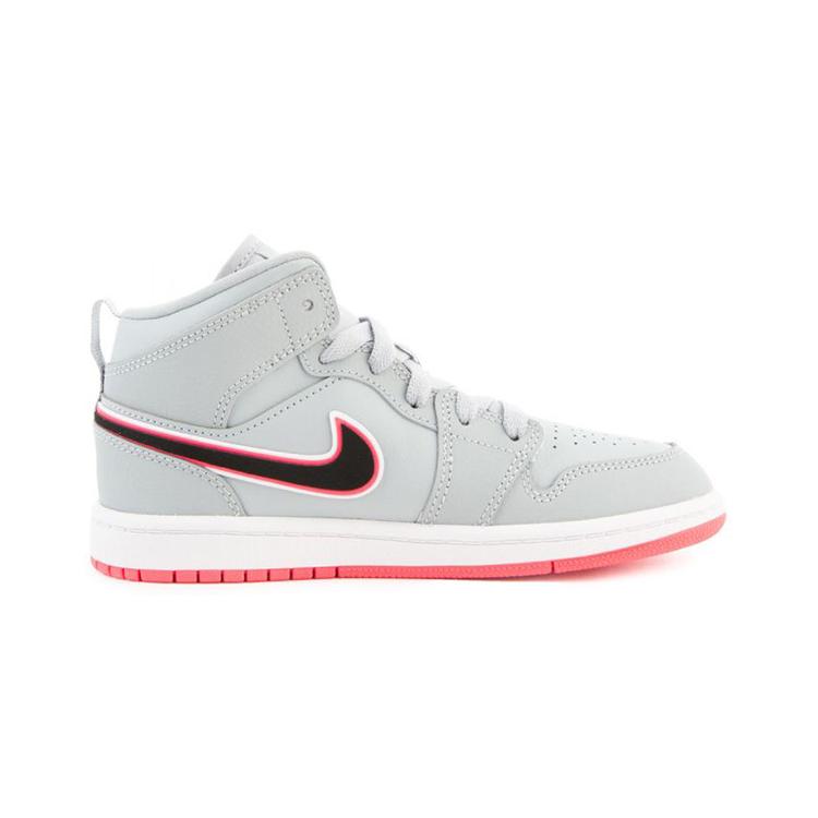 Jordan Air Jordan 1 Mid High top Kids' Training Shoes Gray Pink Children Aged 3 7 Years Old 640737-060