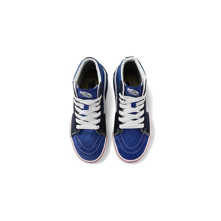 Vans SK8 Slip Resistant Abrasion Resistant High top Kids' Skateboarding Shoes Blue Black Children Aged 3 7 Years Old VN0A4BUW2ND