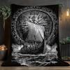 Custom Viking Ship Blanket Norse Compass Design Personalized Name Fleece Throw All Season Soft Warm Bedding Home Decor Gift