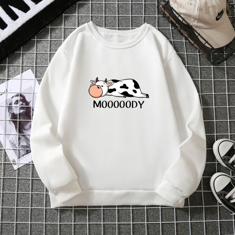 Womens Oversized Hooded Sweatshirt Casual Streetwear Long Sleeve Pullover With Animal Print