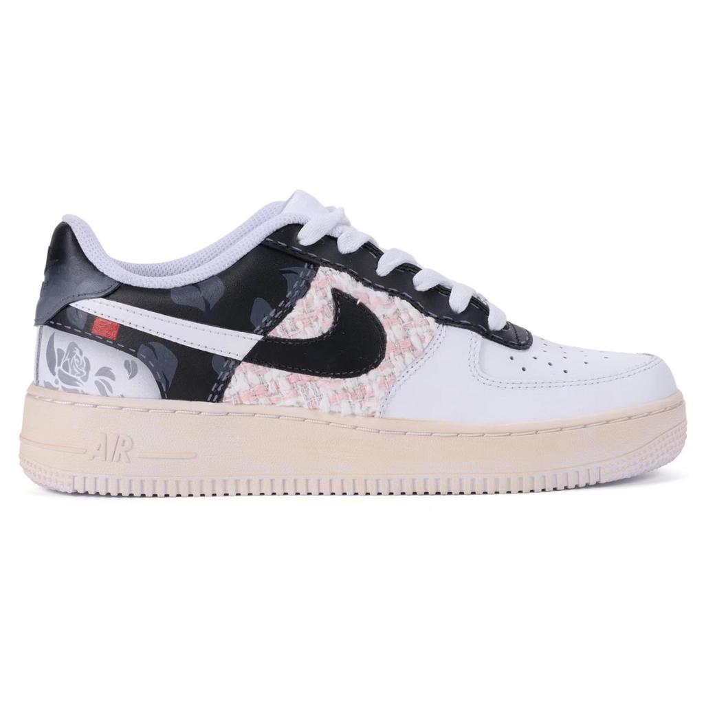 Nike Air Force 1 LE Leather Slip Resistant Cushioning Abrasion Resistant Low top Skateboard Shoes GS Gray White Black DH2920-111(TeamR-)