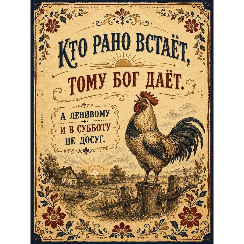 Metal Wall Poster, Agricultural Art, Decorative, 20x30cm