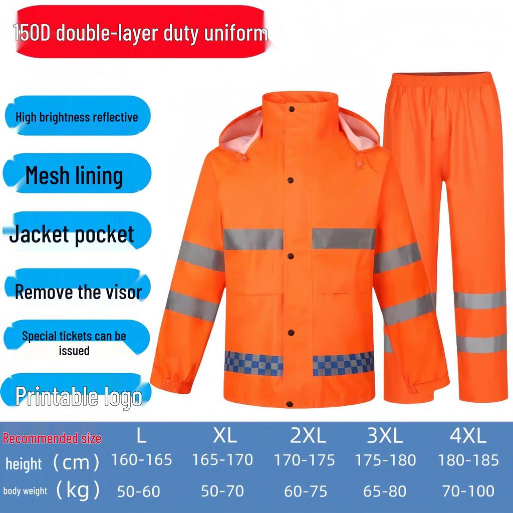 Unisex Stormproof Raincoat & Rain Pants Set for Cycling and Labor Protection