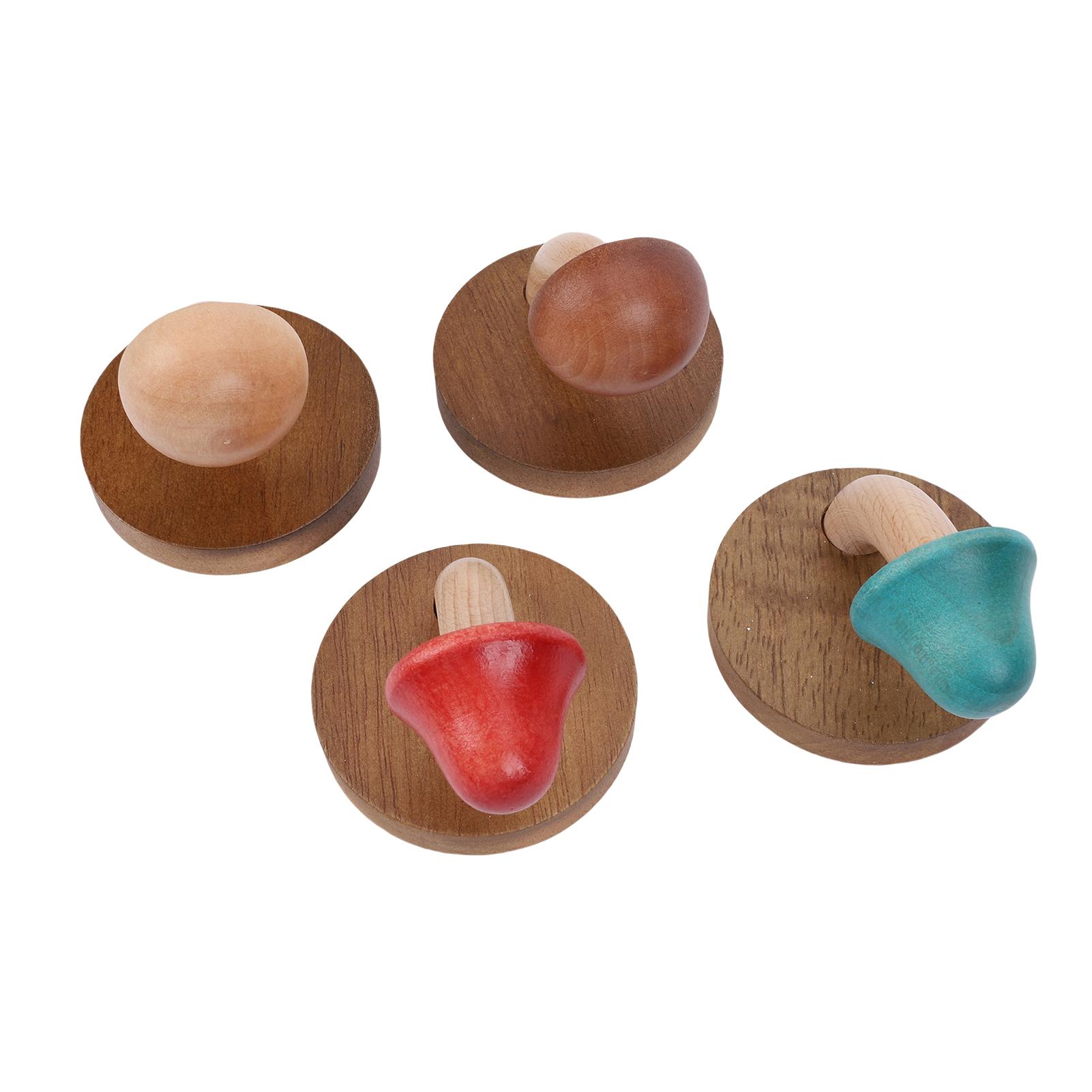 4 stuks Houten Paddenstoel Kapstok Hangers Decoratieve Wandmontage Handdoekhouders Hout