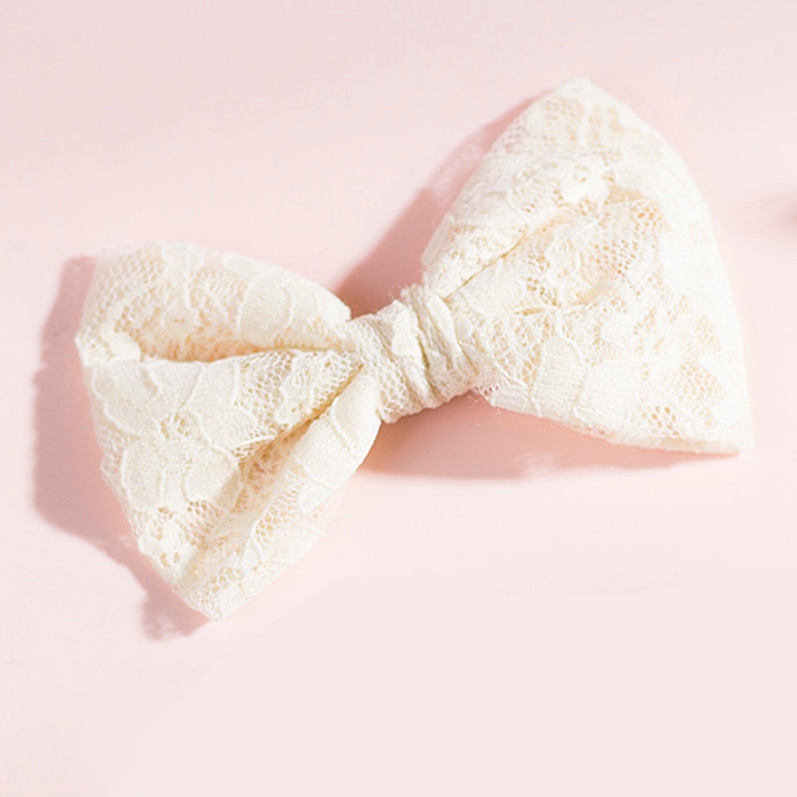 

6-цветные заколки для волос с подкладкой 11 см, заколка-бантик для девочек бежевый