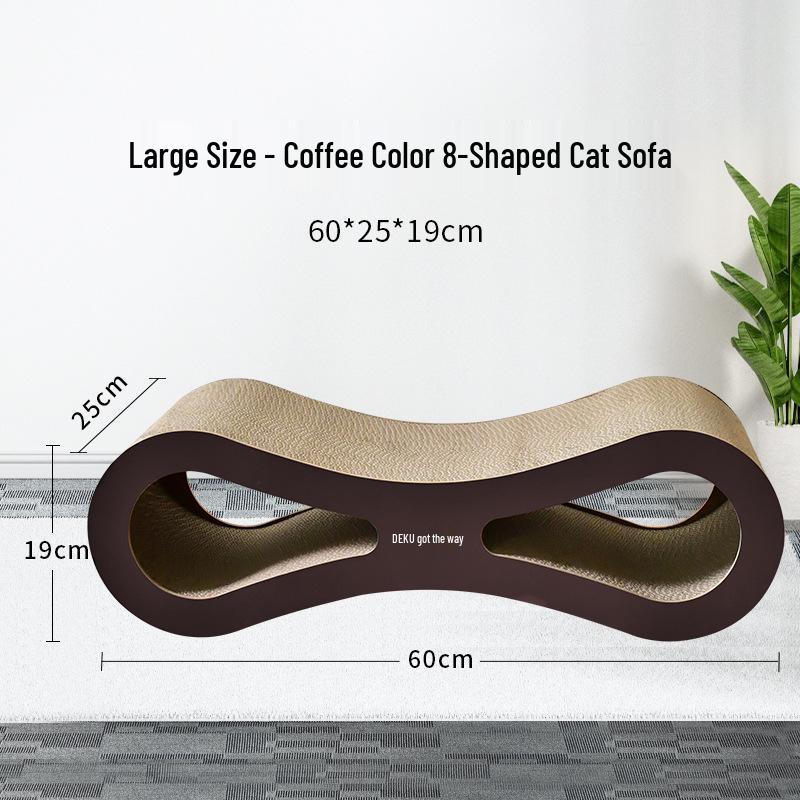 Deko Multi-Size Figure 8 Cat Scratcher Toy - Corrugated Cardboard for Kittens