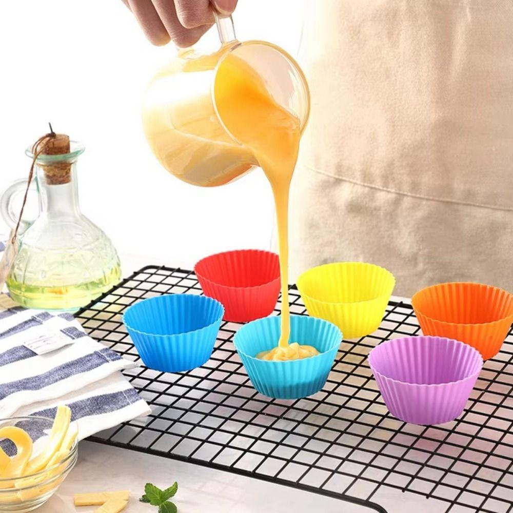 48Pcs DIY Non-stick Cupcake Holders Round Shape Food Baking Mold Muffin Cupcake Mold  Pastry Utensil