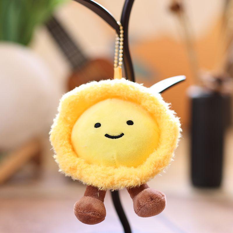 1 Piece Lovely Soft Fried Egg Creative Pendant Toys Cute Egg Tart Sun Doll Keychain Home Decoration Holiday Kids Gift