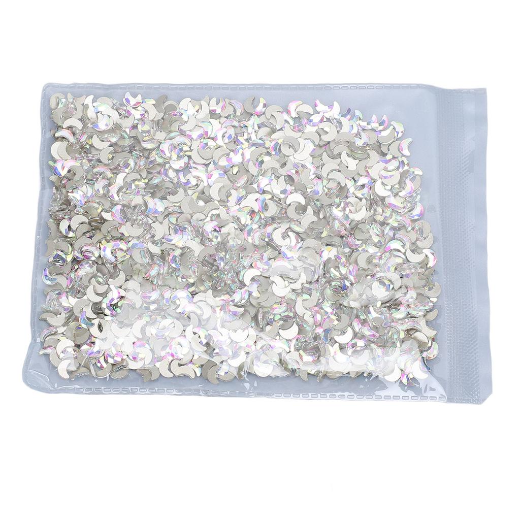 Crescent Moon Rhinestone Flatback Nail Art Jewelry Glittering Secure Fit Moon Nail Diamonds DIY