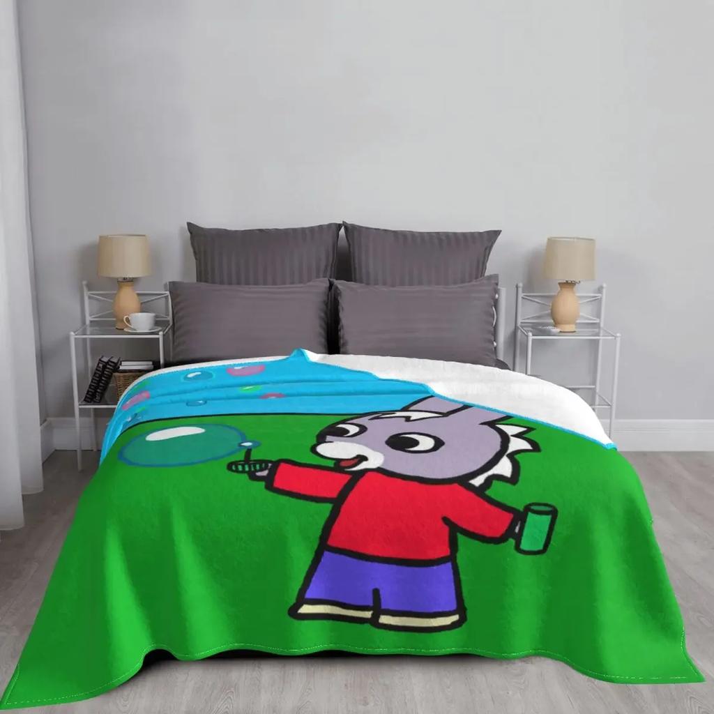 Trotro Cartoon Blanket Cute Fleece Throw Blanket Home Couch Printed Soft Warm Bedspread