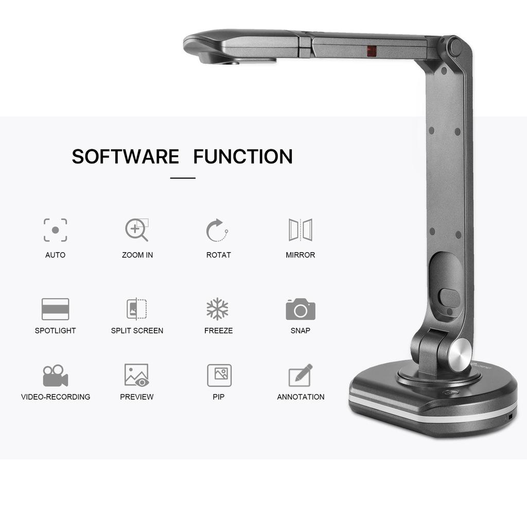 JOYUSING V500S USB 2 in 1 Document Camera & Book Scanner Webcam with Auto Focus 8 Mega pixel High Definition Max.