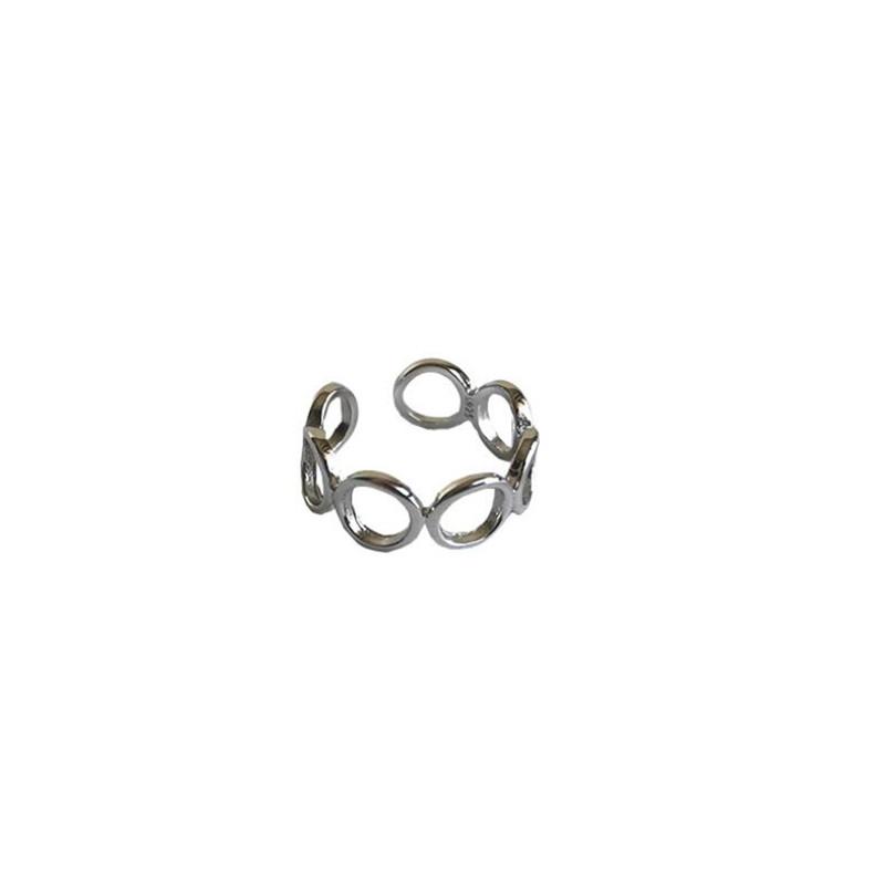 New Fashion Personality Geometric 925 Sterling Silver Not Allergic Popular Round Circle Women Opening Rings R259