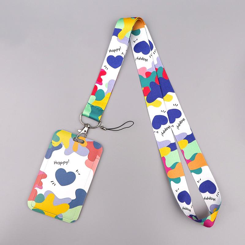 Heart Credential Holder Minimalist Style Lanyards For Key Neck Strap For Card Badge Gym Keychain Keyring Accessories Gifts