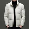 Mens Short Puffer Jacket Winter Warm Stand Collar Down Coat 85% White Duck Thickened Casual Urban Outwear