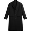 Solid Color Loose Fit Lapel Long Sleeve Single Breasted Mid-Length Coat Men Coats Black 4376266-800