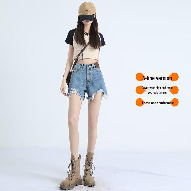 2025 Japanese Style Retro Denim Shorts for Women - Versatile Summer Fashion Trend