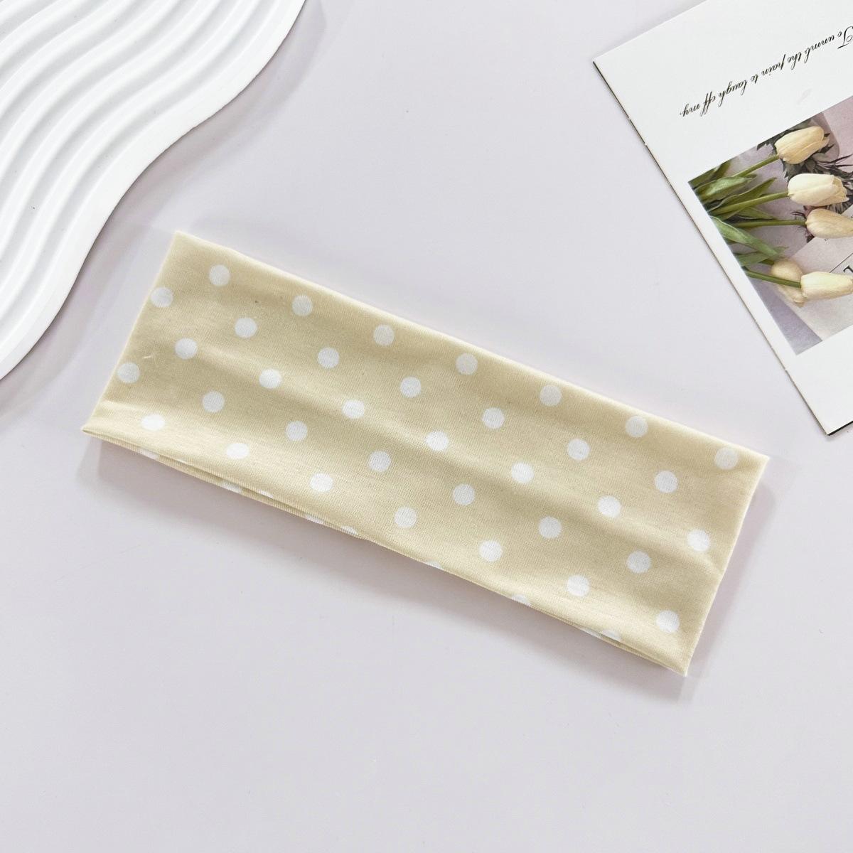 

Новая эластичная повязка на голову для йоги в горошек, модная повязка на голову в горошек для макияжа, аксессуары для волос, спортивная повязка для фитнеса, впитывающая пот