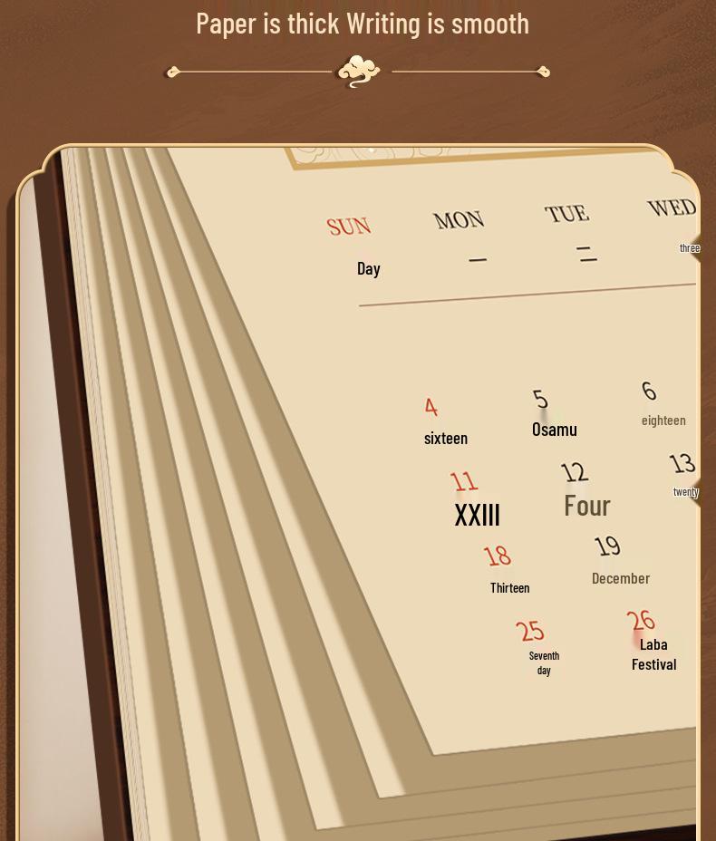 Customized 2026 Wooden Stand Enterprise Calendar – Creative Business Office Memo Gift Box