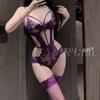 Sexy Mature Woman Lace Seductive One-piece Dress Women's Romantic Underwear Gathered Together To Show a Large See-through Pajamas Without...