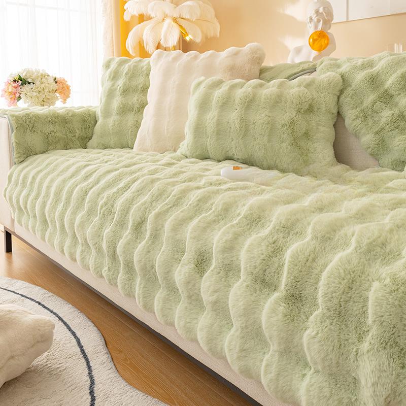 Winter Plush Sofa Cushion Thickened Non-Slip Light Luxury Cushion Winter Leather Sofa Cover Cover Cloth