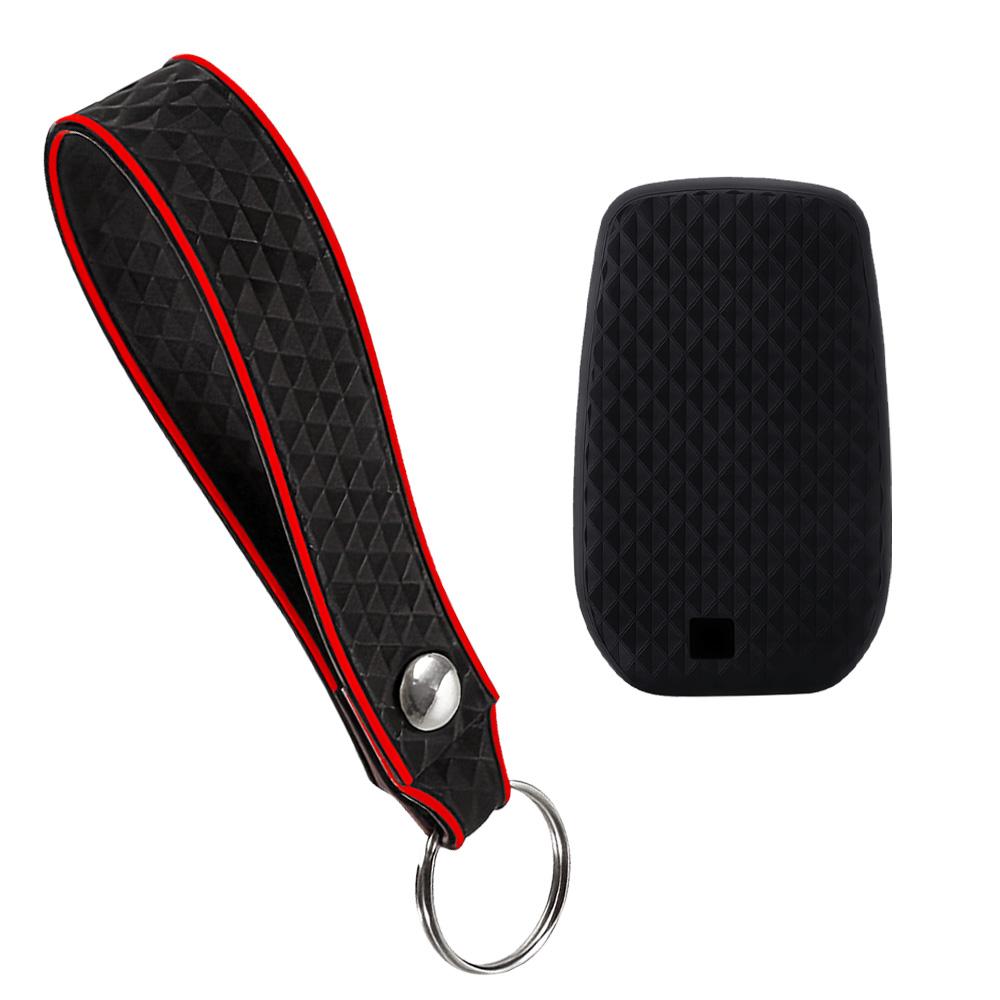 2 PC Silicone For Toyota Corolla Hatchback Cross Yaris Cross Prius Hilux Land Cruiser LC200 LC250 LC300 Car Key Case Cover Chain