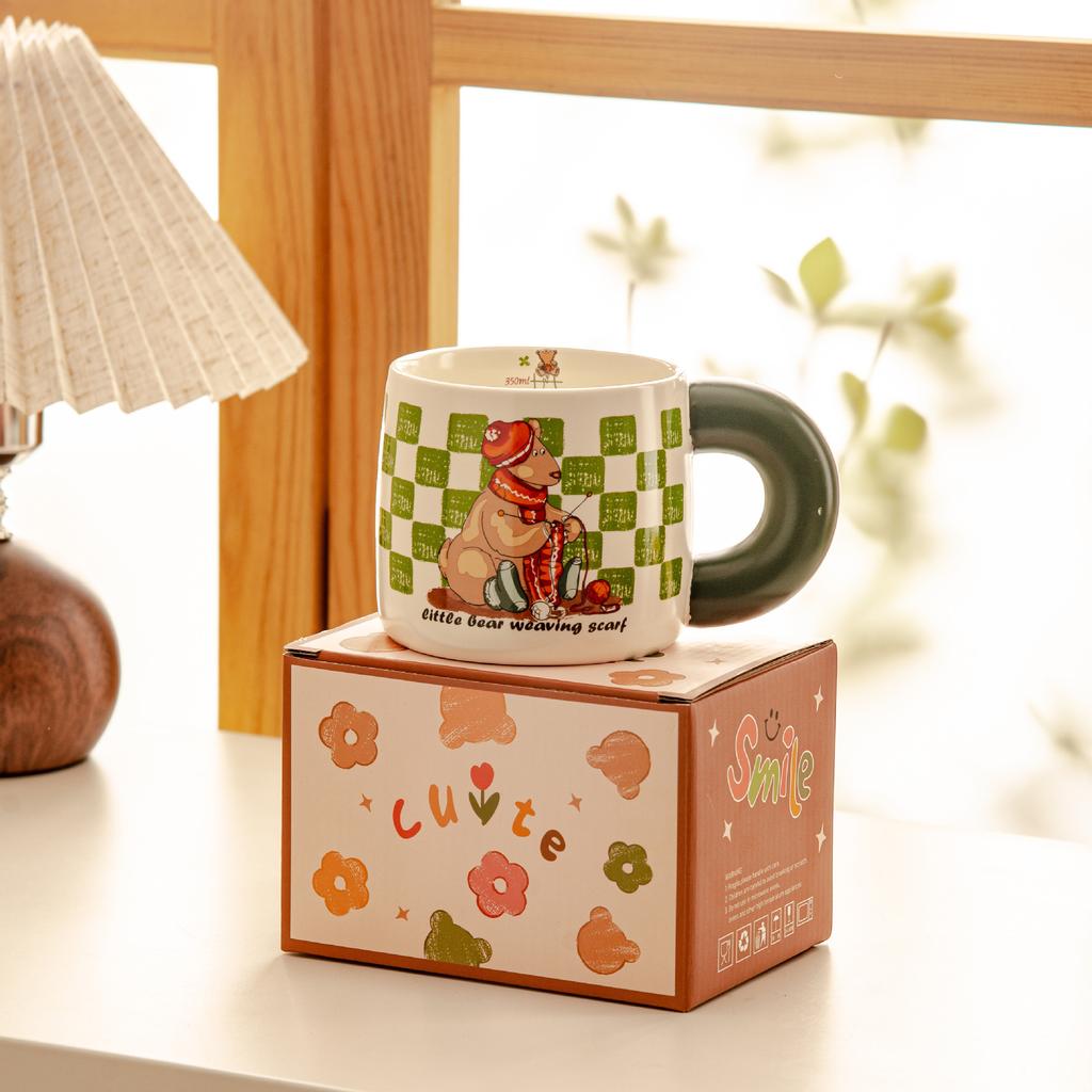 Nordischer Bär Milch Retro Tasse Niedlich Kreatives Geschenk Kaffee Keramiktasse Geschenk Tasse
