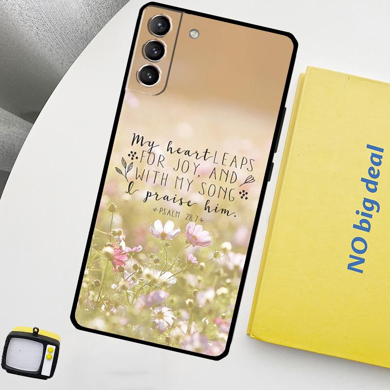 Christian Psalms Phone Case For Samsung Galaxy S25 S26 Ultra S20 S21 S22 S23 Plus S24 Ultra S10 S25 FE Cover