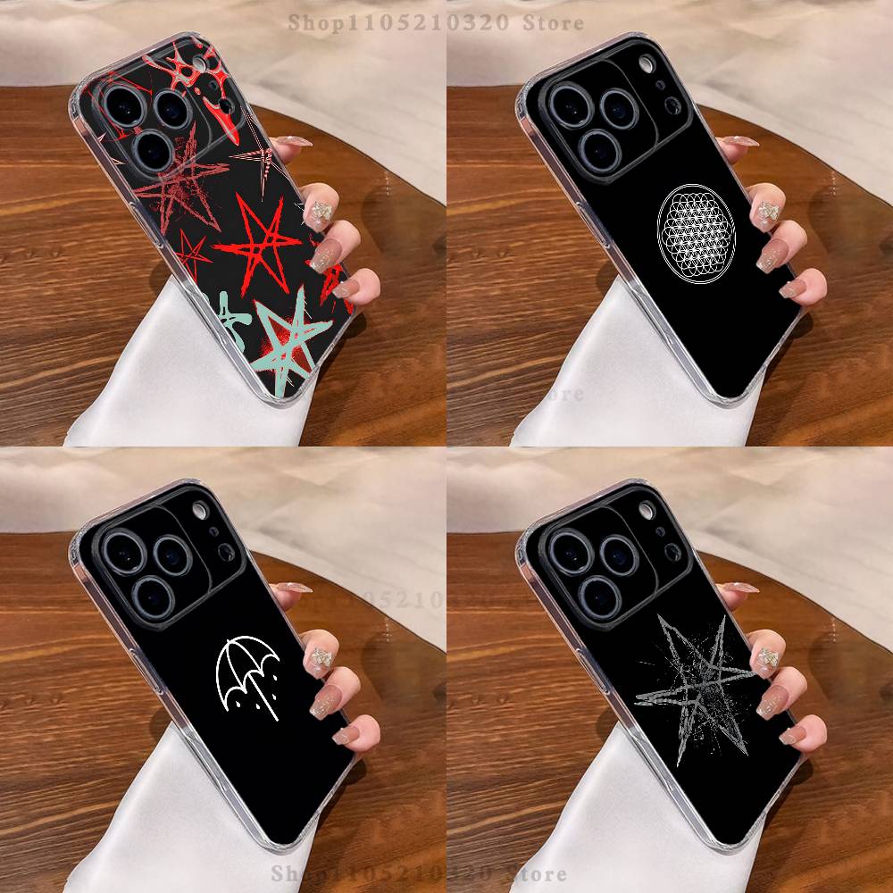 B-Bring Me The Horizon Phone Case For iPhone 16,15,17,12,13,14,11 Max,Pro,Plus,X,XS,XR,SE4,E Mini Transparent Cover