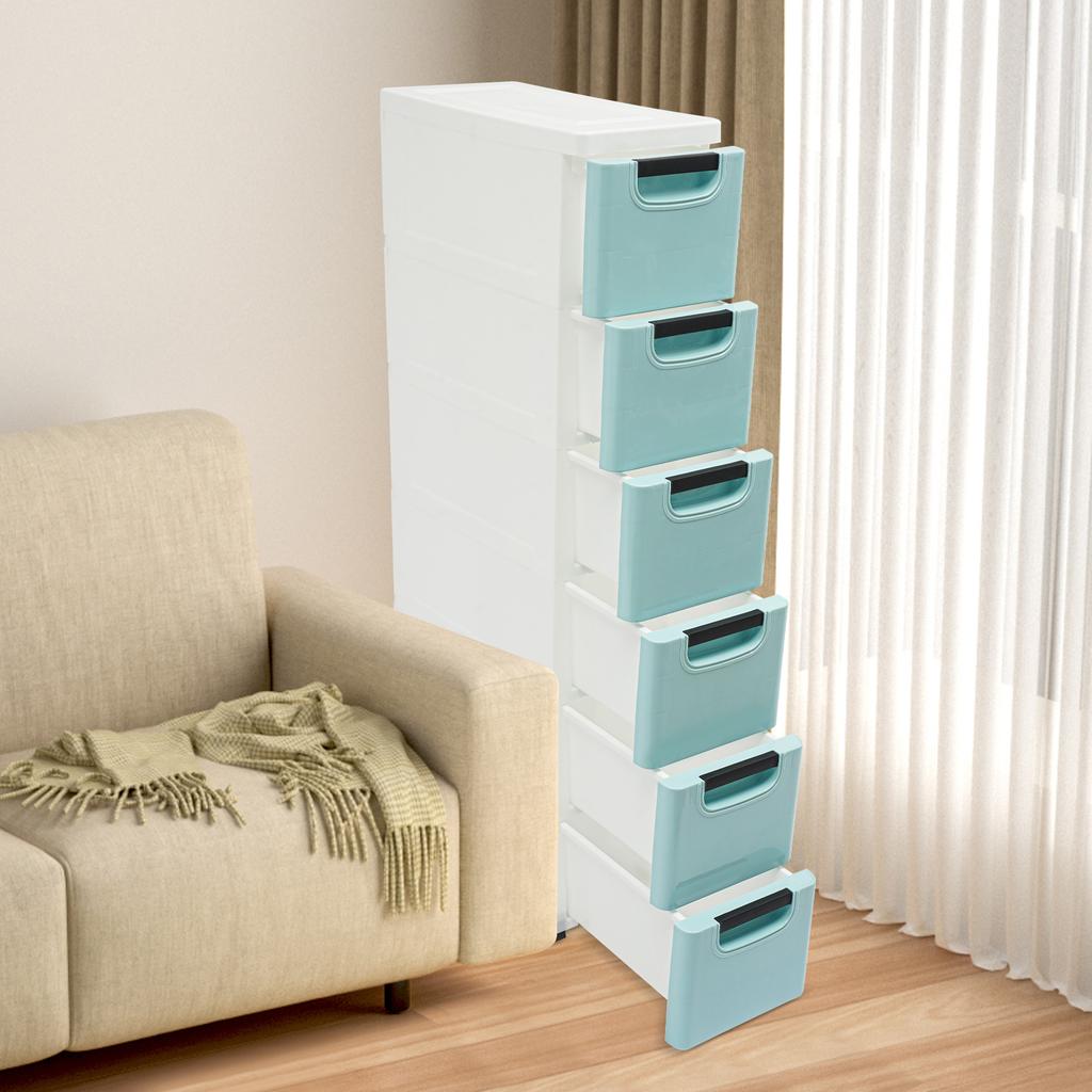 6-Tier Tall Storage Cabinet Organizer with 6 Drawers, Slim Narrow Design for Small Spaces, Closet, Bedroom, Kitchen, Bathroom
