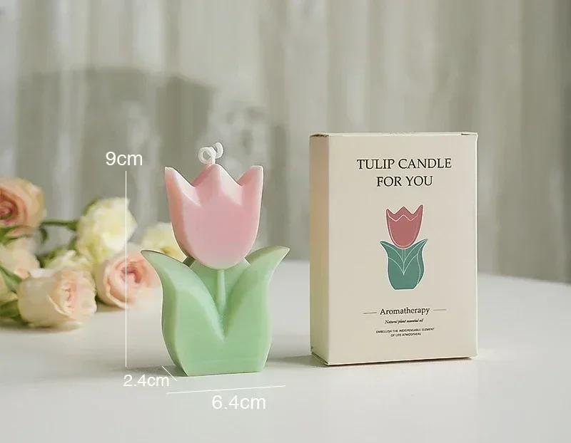 

Creative Wedding Guest Candles Gifts Tulip Flower Aromatherapy Candle Aesthetic Room Decor Aromatic Candles Girl Birthday Gifts