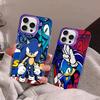 S-SonicS Anime For Iphone 15 14 13 Plus 17 16 12 11 Pro Max Matte Colored Silver Luxury Phone Cover