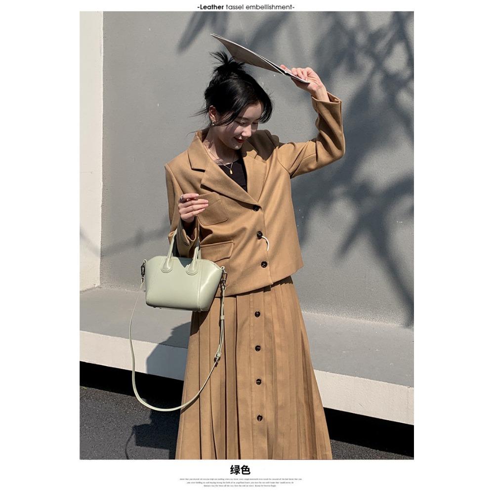 Niche Handbag Wing Bag Temperament Cowhide Large Capacity Commuting Shoulder Dumpling Bag Messenger Bag Women