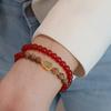Natural Agate Double Ring Bracelet. Fashion Women Daily Jewelry Lucky Gift