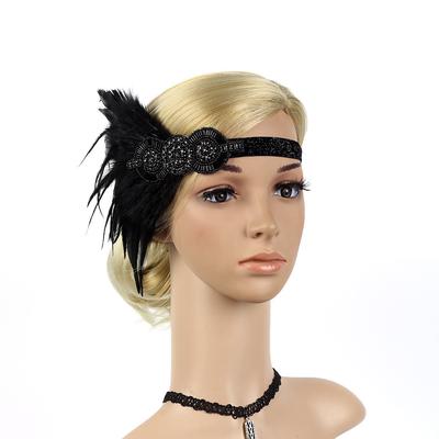 Headpiece Flapper Headband Headdress  Feather Garland Girls Headband