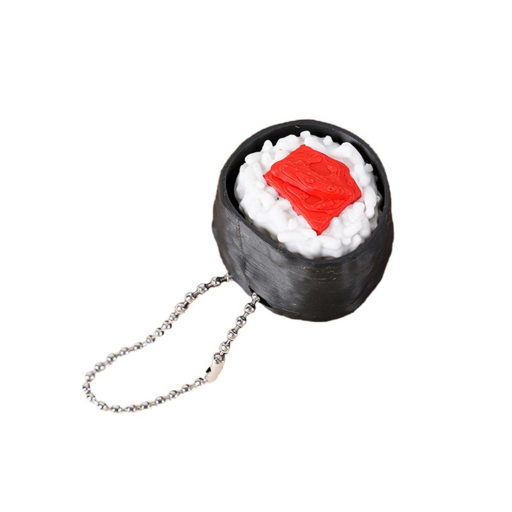 Cartoon Clicker Sushi Keychain Simulation Sensory Clicker Backpack 3D Printed Pendant Bag Charm красный