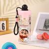 Water bottle new cute cartoon float straw cup with tea warehouse anti-drop wear-resistant plastic cup men and women camping portable cup