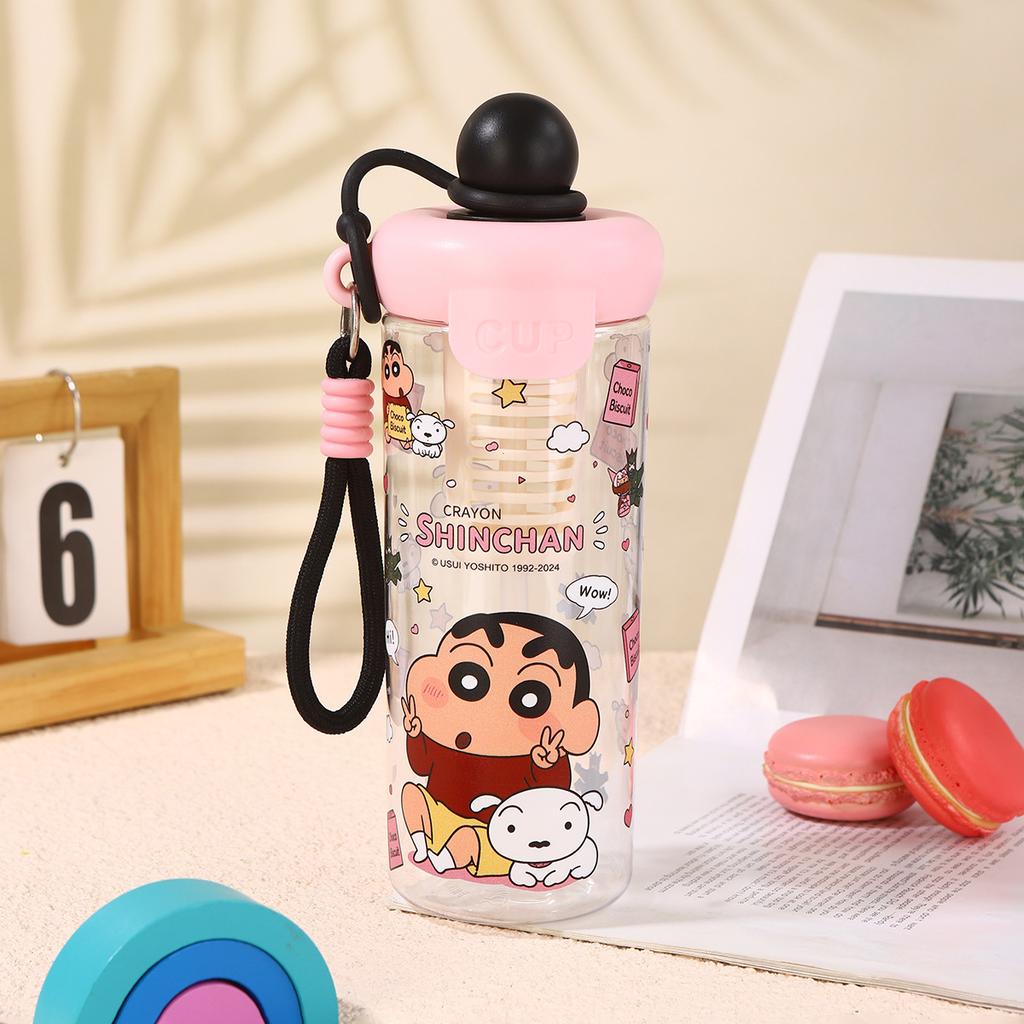 Water bottle new cute cartoon float straw cup with tea warehouse anti-drop wear-resistant plastic cup men and women camping portable cup
