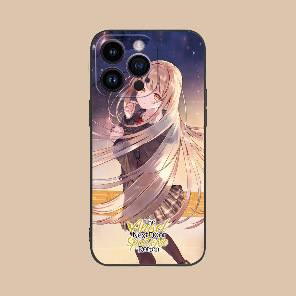 Angel Mahiru Shina Anime Phone Case for iPhone 16 15 14 13 12 11 X XR XS 8 7 Pro Max Plus Mini Colored Cellphones Pretty Cover