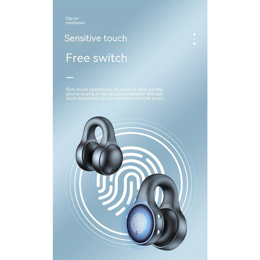 Új vezeték nélküli zenei fejhallgató, érintéses fejhallgató, fülcsíptetős sport fejhallgató, Xiaomi fejhallgatóhoz, iPhone okos fülhallgató