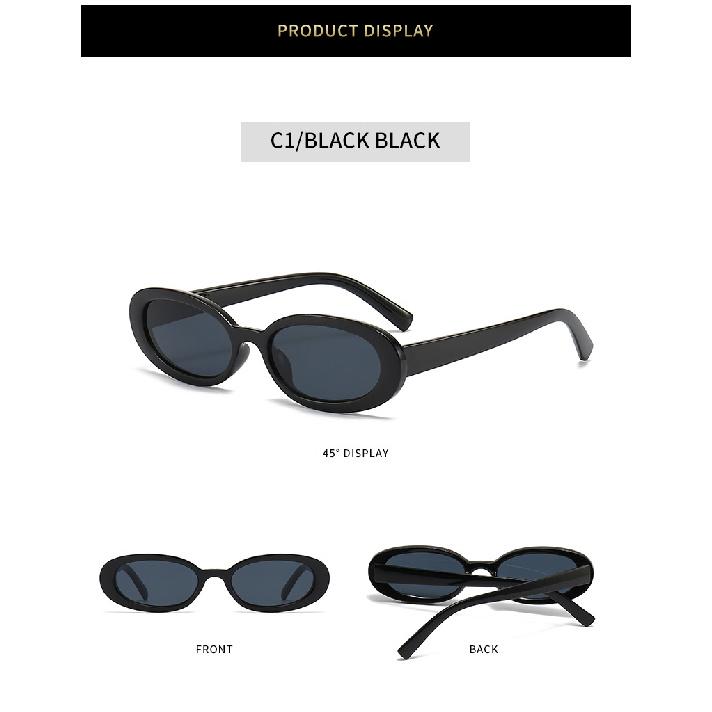 Small Frame Oval Hip-hop Sunglasses for Women, Trendy for Street Photography, Sun Protection, and Stylish Looks