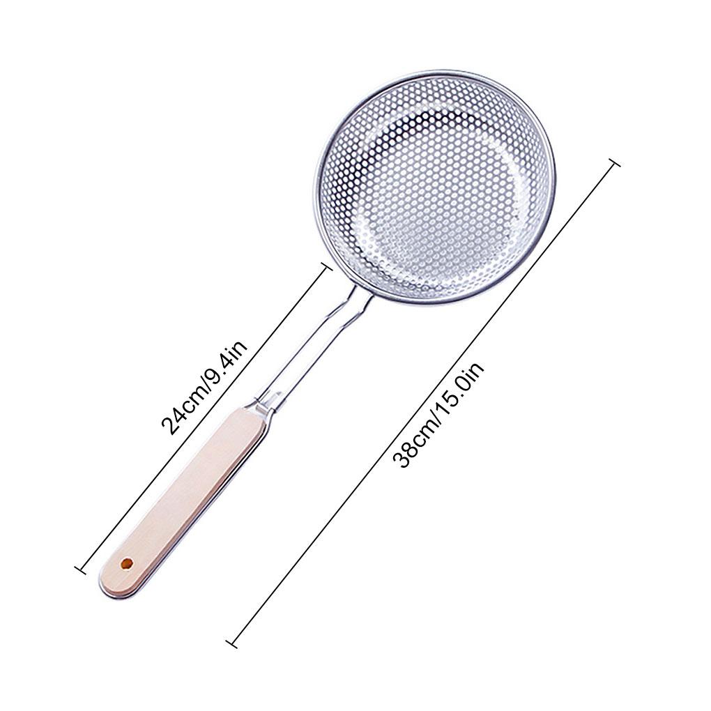 Strainer Spoon Stainless Filter Scoop Hanging Frying Spoon Skimmer for Kitchen