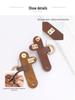 Longxiang Genuine Leather Mini Dumpling Bag with Wide Strap and No-Punch Buckle