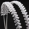 Double Row Cubic Zirconia Silver Hairband - Elegant Accessory for Daily Wear, Travel, or Weddings.