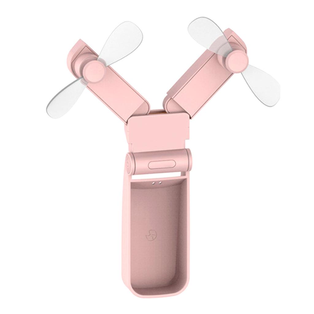 Folding Electric Fan Double Headed Portable Handheld Mini USB Fan for Outdoor Indoor Office Travel